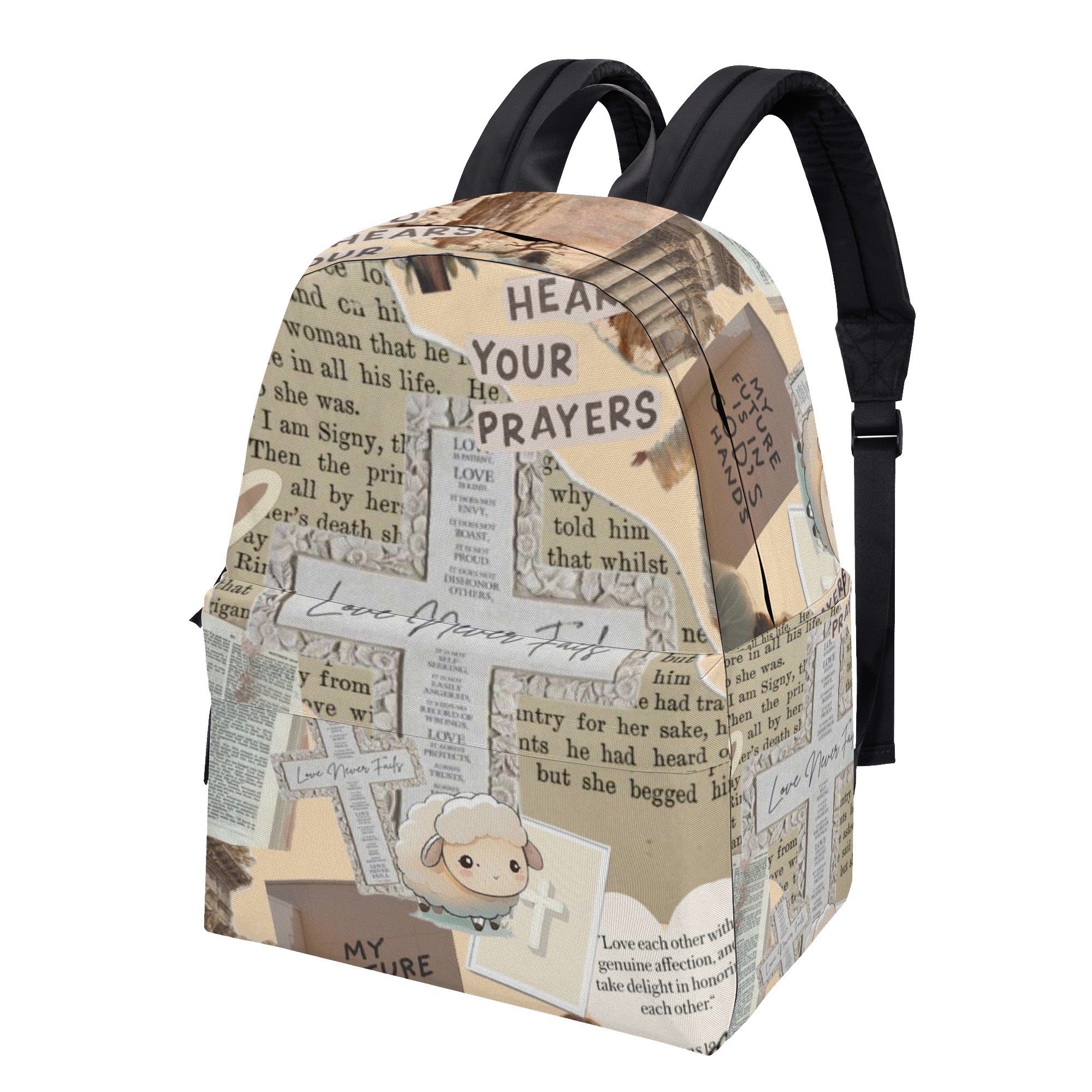 Love Never Fails Backpack, Jesus Backpack, Christian Jesus Backpack. PLAF16